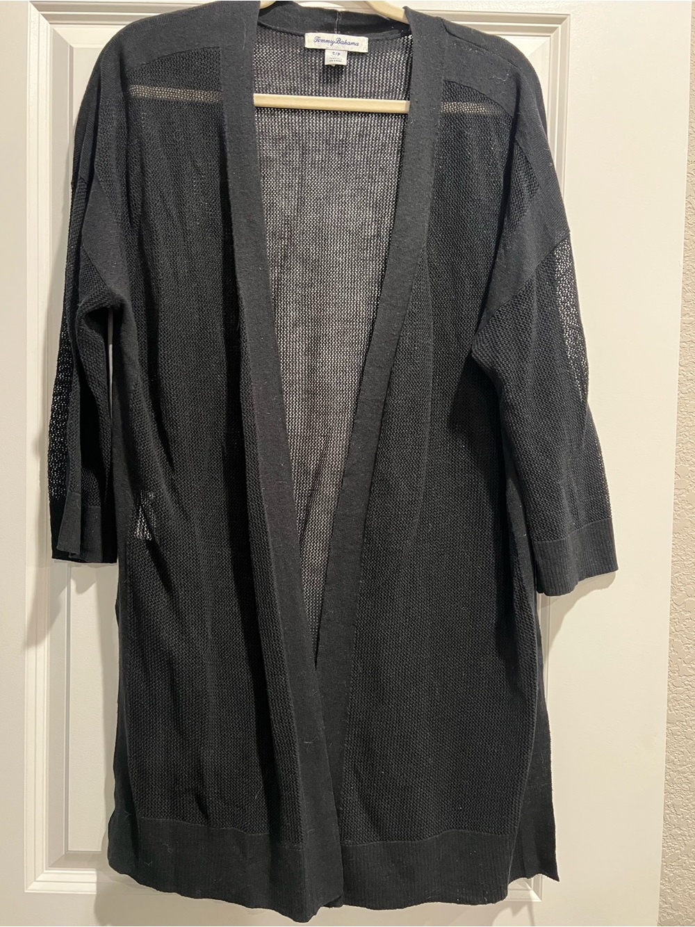 Tommy Bahama Black Open-Weave Cardigan